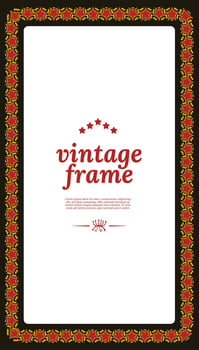 Vintage frame border idea using colorful abstract illustrations vector