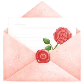 Watercolor Valentines Day Love Letter Illustration png