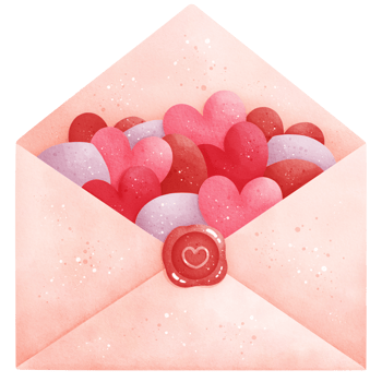 Watercolor Valentines Day Love Letter Illustration png