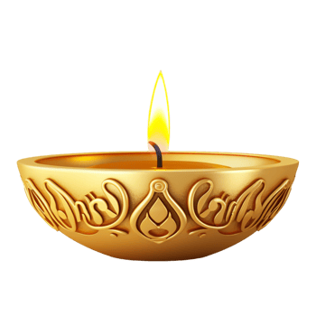 AI generated yellow golden happy diwali diya png