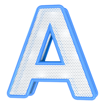 A Letter Blue 3D Render png
