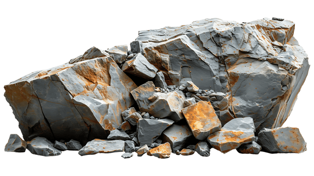 AI generated Broken stone on a transparent background. Stone png