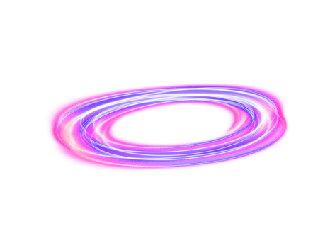 Glowing neon spiral circle. Realistic round light flares. Neon color glowing circle sparkling particles. Luminous glowing speed lines. Glowing neon light effect. Abstract motion line. Light trail wave png