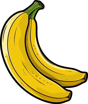 AI generated Banana clipart design illustration png