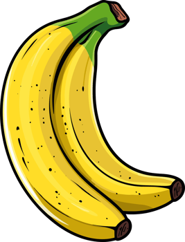 AI generated Banana clipart design illustration png