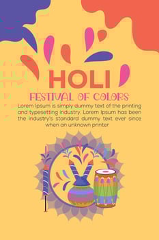 Happy Holi colorful banner template indian hinduism festival celebration, social media poster design  and horizontal banner template for holi festival celebration vector