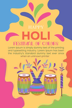 Happy Holi colorful banner template indian hinduism festival celebration, social media poster design  and horizontal banner template for holi festival celebration vector