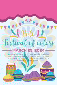 Happy Holi colorful banner template indian hinduism festival celebration, social media poster design  and horizontal banner template for holi festival celebration vector