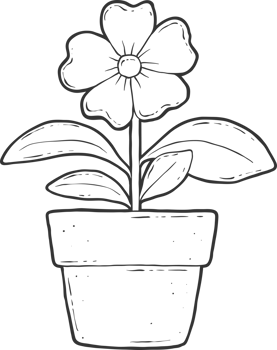 AI generated Flower in pot clipart design illustration png
