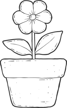 AI generated Flower in pot clipart design illustration png
