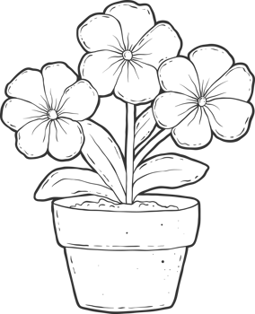 AI generated Flower in pot clipart design illustration png