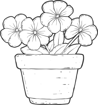 AI generated Flower in pot clipart design illustration png