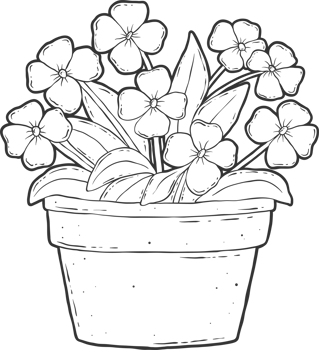 AI generated Flower in pot clipart design illustration png