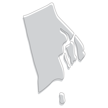 Rhode Island state map. Map of the U.S. state of Rhode Island. png
