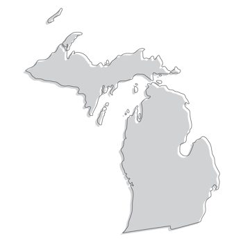 Michigan state map. Map of the U.S. state of Michigan. png