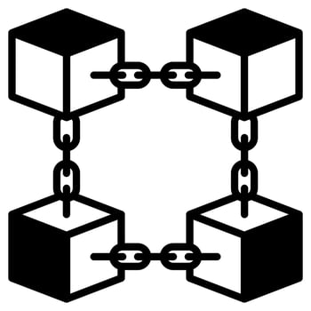 Chain of Blocks icon line vector illustration