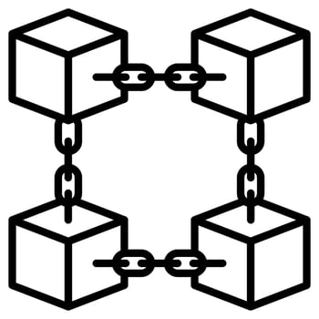 Chain of Blocks icon line vector illustration