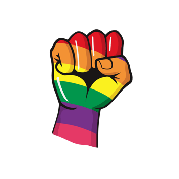 AI generated LGBTQ power protest symbol sticker png
