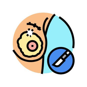 lumpectomy surgery hospital color icon vector illustration