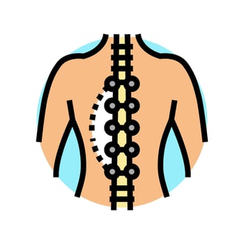 scoliosis surgery surgery hospital color icon vector illustration