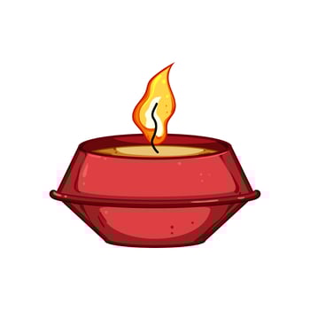 gold diwali lamp cartoon vector illustration