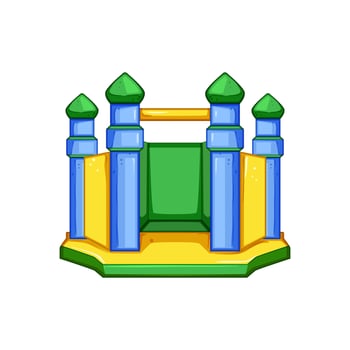 house inflatable castle cartoon vector illustration