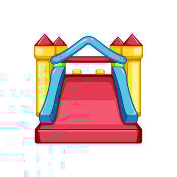 fun inflatable castle cartoon vector illustration