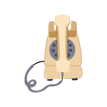 old telephone retro cartoon vector illustration