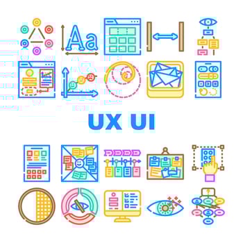 ux ui design app website icons set vector