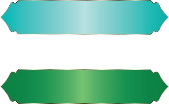 Set of green islamic ribbon design vector