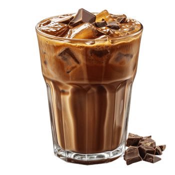 AI generated Iced chocolate in a glass isolated on transparent background png