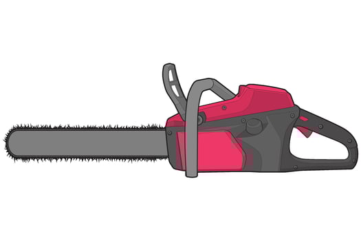 Chainsaw isolated illustration, vector art, Chainsaw vector, petrol chain saw, modern chainsaw, art concept, vector.