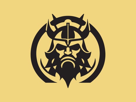Viking logo design icon symbol vector illustration. Human viking logo design template.