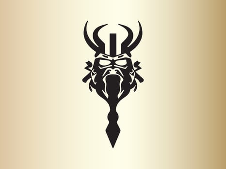 Viking logo design icon symbol vector illustration. Human viking logo design template.