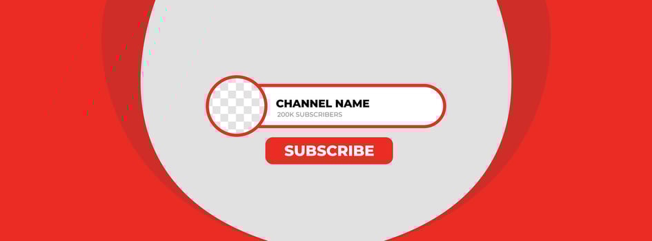 A red and white button with the word channel name vector