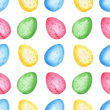 Watercolor illustration of Easter eggs seamless pattern. Endless repeating multi-colored eggs print. Easter, religion, tradition. Isolated. Drawn by hand. png