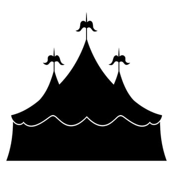 Circus silhouette, Circus tent festival icon vector illustration.