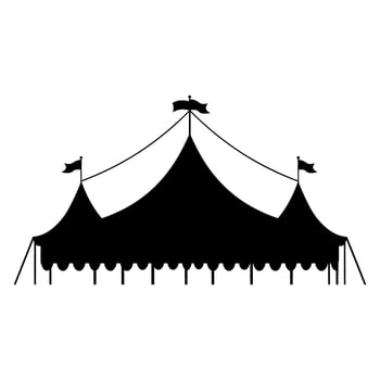 Circus silhouette, Circus tent festival icon vector illustration.