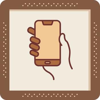 Hands holding mobile phone Vector Icon