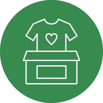Clothes Donation Line Circle color Icon vector