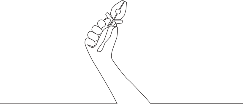 One continuous line drawing of man holding stainless steel pliers. Handyman tools concept. Single line draw design illustration png