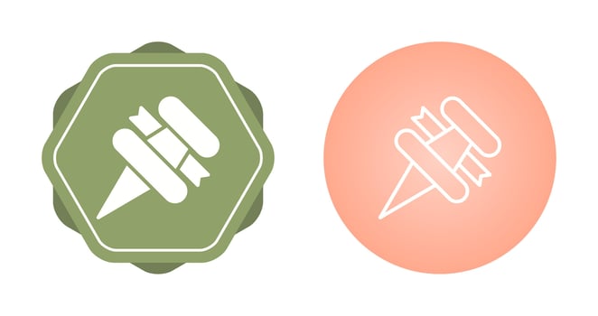 Thumbtack with ribbon Vector Icon