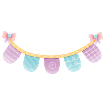 Happy birthday party banner flag cute colorful isolated on transparent background png