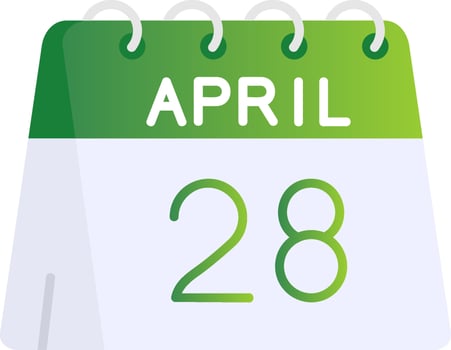28th of April Flat Gradient Icon vector