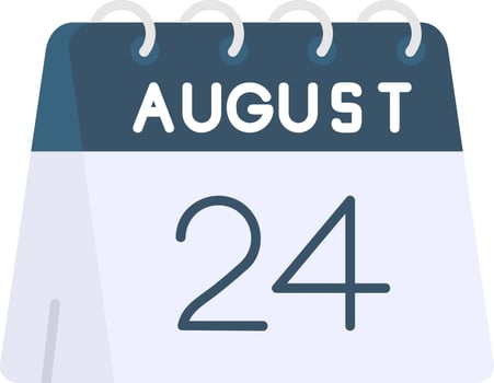 24th of August Flat Gradient Icon vector