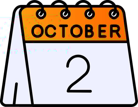 2nd of October Filled Gradient Icon vector