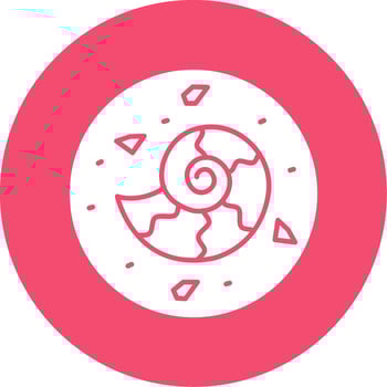 Fossil Glyph Circle Multicolor Icon vector