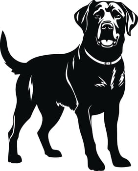 Silhouette labrador retriever dog logo vector