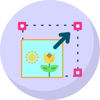 Resizing Glyph Flat Bubble Icon vector