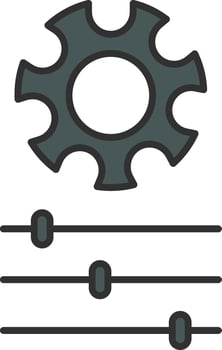 Gear Line Filled Light Icon vector
